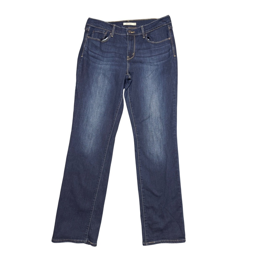 Levis 505 Straight Leg Jeans Womens 12L Dark Wash Blue Denim 15505-0145